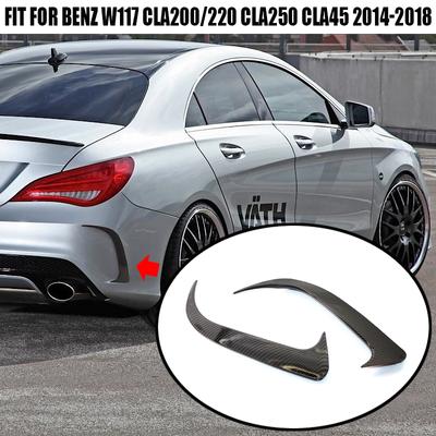 Fit For Mercedes-Benz W117 CLA200/220 CLA250 CLA45 AMG 2014-2018 Rear Bumper Spoiler Air Vent Canards Cover Accessories