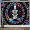 Skull Tapestry Evil Eye Black And White Skeleton Tapestries Wall Hanging Living Room Decor Hippie Trippy Tapestrys For Home