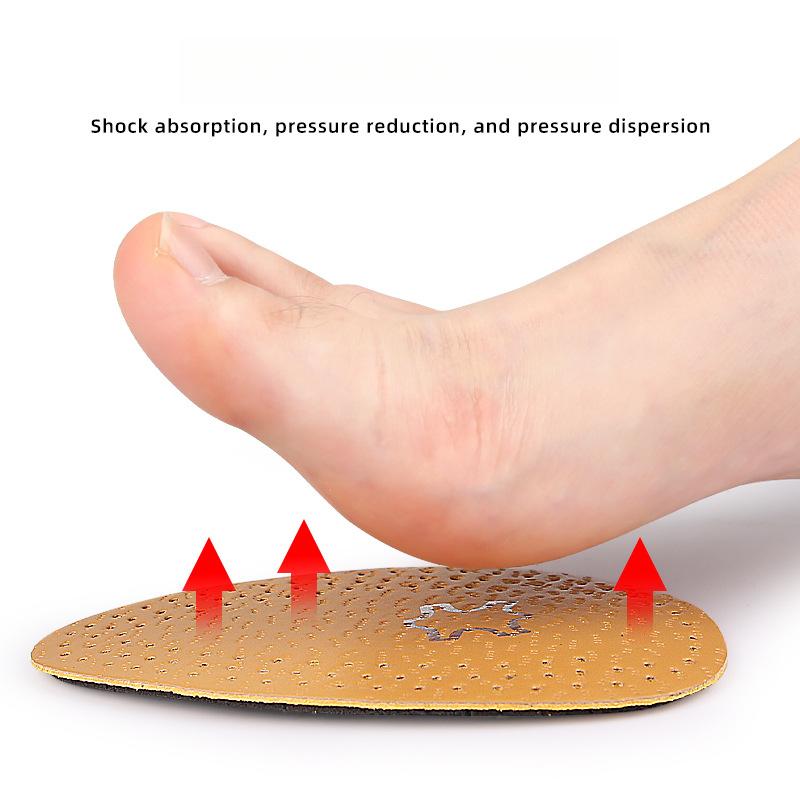 Leather Half-size Pad High-heeled Insole Thickened Cowhide Breathable Sweat-absorbing Forefoot Pad for Comfort