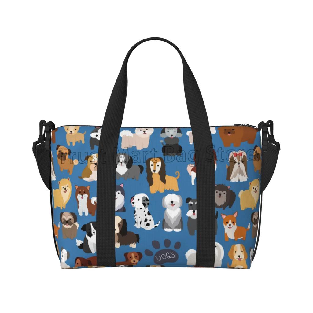 Cute Doodle Dog Puppy Animal Travel Duffle Bag Sports Gym Bag Foldable Luggage Bags Multipurpose Portable Waterproof Tote Bags