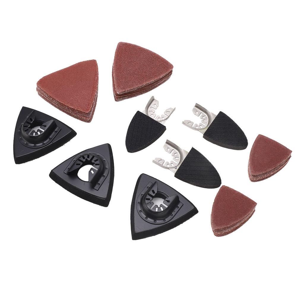 Kit 106 Buc Paduri de Șlefuire pentru Unealtă Oscilantă pentru Metal 6 Buc Pad de Șlefuire Triunghiular cu Deget 100 Buc