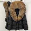 Popular fox fur collar medium and long down jacket winter new waist thin high-end fur coat women