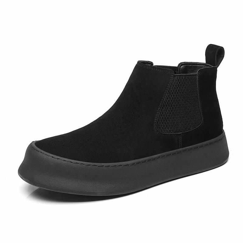 

Модні шкіряні черевики Челсі Осінь Зима Теплі хутряні ankle західні черевики Ділові чоловічі лофери Зручні ручної роботи 44