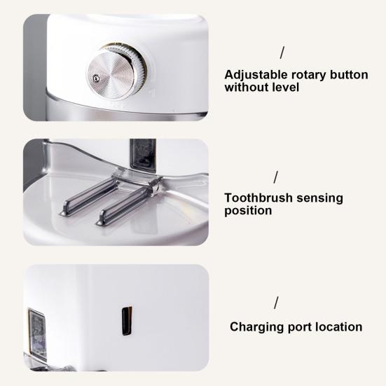 Wall Mounted Automatic Toothpaste Dispenser Adjustable Volume Easy to Install Universal Rechargeable