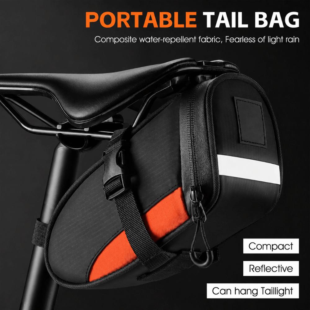 Waterproof Cycling Tail Bag 1.2L Capacity Bicycle Seat Bag  for Mountain & Road Bike