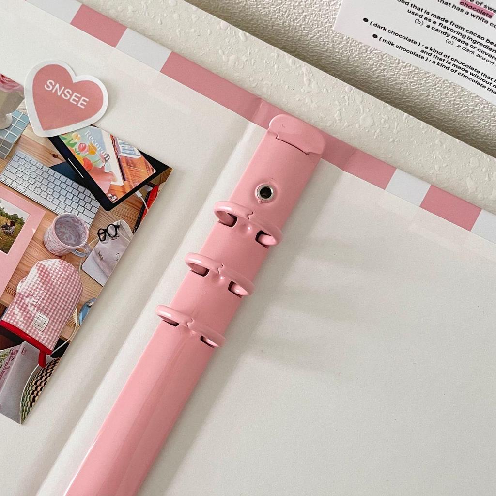 Korean Style Plaid A5 Loose-Leaf Photo Album - Cute, Hard Shell, Three-Inch Card Storage for Star-Chasing Fans