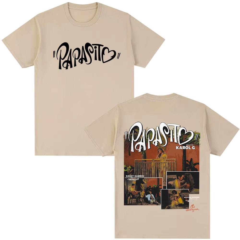 Karol G Tropicoqueta Papasito 2025 Album T-shirt Men Women Clothing Pop Music High Quality T-shirts Summer Casual Cotton T Shirt