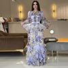 Autumn New European and American Women's Clothing Fashion Printing Elegant Style Slim-fitting Long Dress