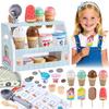 Heculos Pretend Play Set - Ice Cream Toy - Montessori Toy - Educational Toy - Ice Cream Shop - Gift - Christmas Present (Blue)