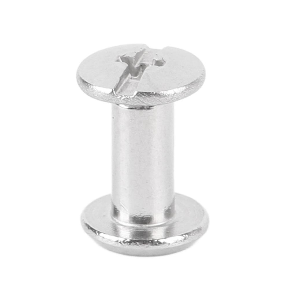 50set Slotted Cross Head Binding Screws Silver Color Stud Bolts Snap Rivets For Leather Decoration