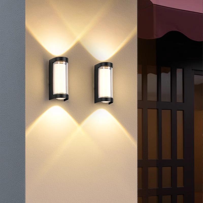 Led Modern Outdoor Lighting Ip65 Porch Wall Lamp Aluminum Upper and Lower Decorative Lighting Outdoor Wall Lamp