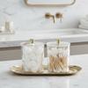 1/2Pcs Bathroom Containers with Vanity Tray Qtip Holder Clear Organizer Storage Box Cotton Swab/Ball/Dispenser Apothecary Jar