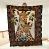 Giraffe Print Blanket Flannel Blanket for Sofa Office Bed Camping Travel Gift Blanket