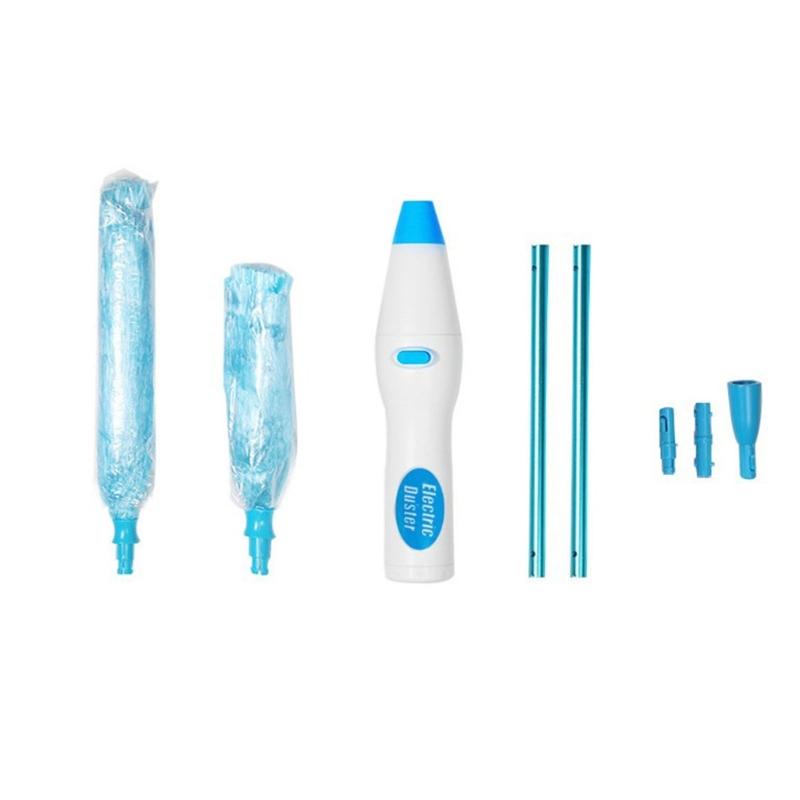 Feather- Spin Duster Multi-purpose Cleaning Tool Electric Dust Collector Cordless Cleaning Brush Set with Extension Rod 1