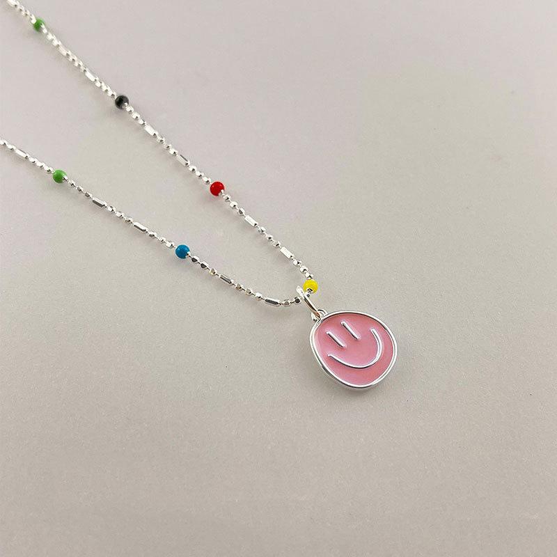Damla Yağ Gülen Yüz, Renkli Boncuklar, Şeker Kolye, Kadın Köprücük Kemiği Zinciri, Boyun Zinciri, Küçük Tasarım Yaratıcılığı