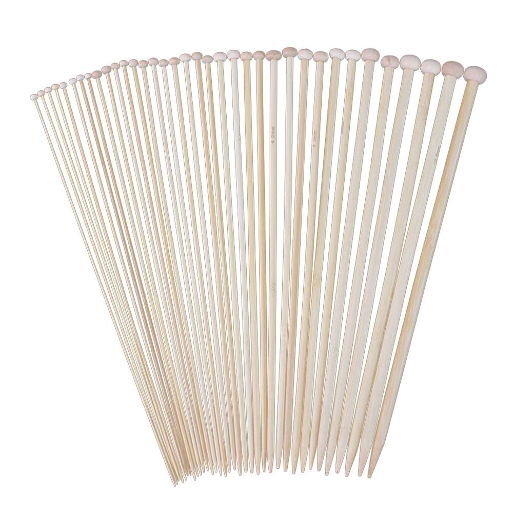 36Pcs Bamboo Knitting Needles 12Cm Single Pointed Straight Needles Odorless Sturdy Smooth for Handmade Sweater Scarf