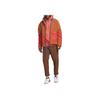 Nike Spliced Design Embroidered Logo Fleece Jacket Men Outerwear Orange DD5022-246