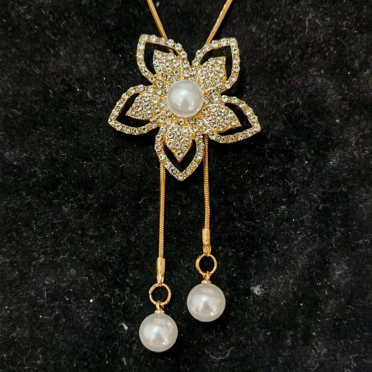 

Роскошное жемчужное ожерелье-цепочка для свитера: Высокая мода в стиле инфлюенсеров