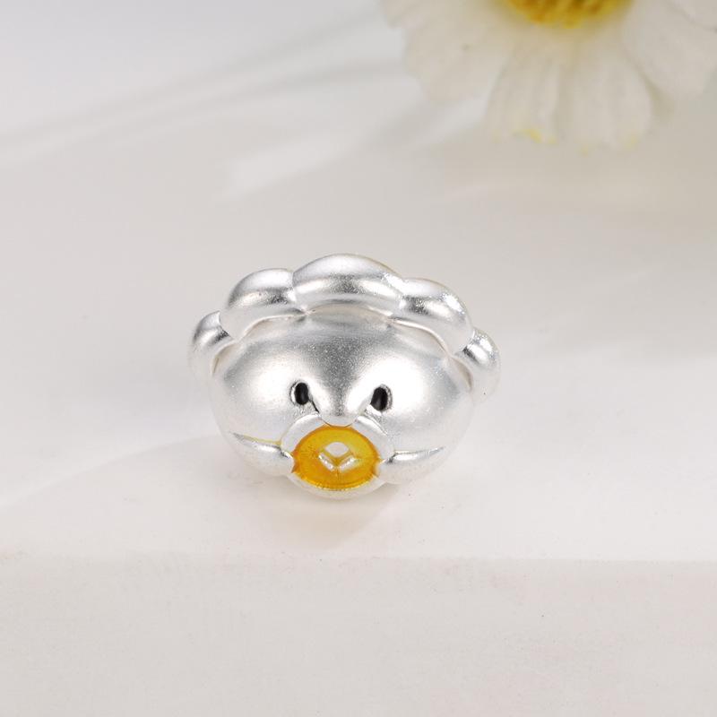 Handmade 999 Sterling Silver Lucky Dumpling Beads for DIY Jewelry