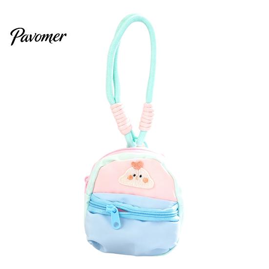 Lightweight Polyester Change Holder Small Coin Purse, Macaron Style Mini Backpack Pendant with Lanyard, Compact Storage Case for Keys Pouch