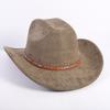 Nuovo colore cappello da cowboy western da uomo e da donna versatile per il pendolarismo stile semplice tesa larga cappello a cilindro cappello da sole