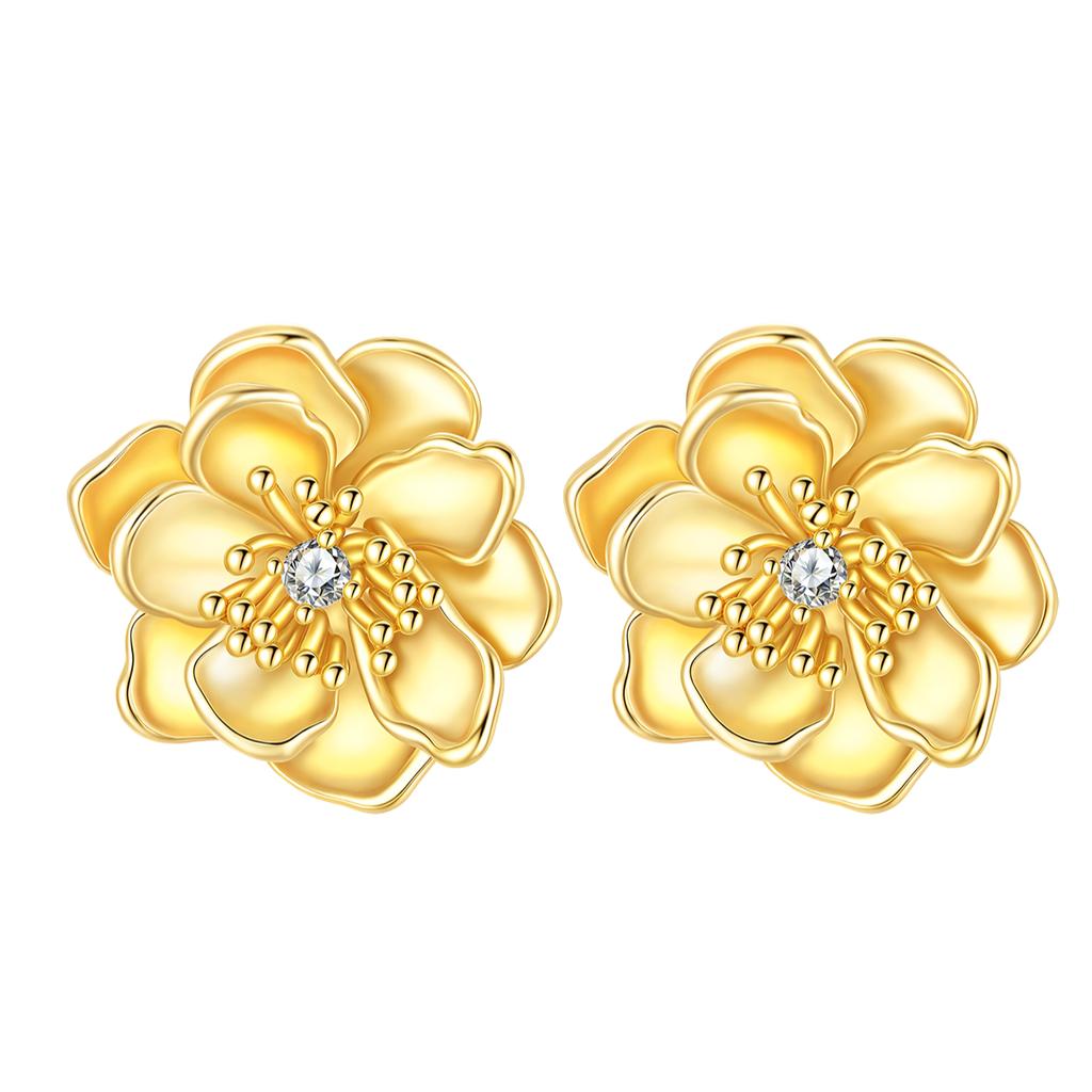 925 Silver Golden Sun Ear Rings Irregular Geometry Star Ear Jewelry Wedding Jewelry Zircon Stone Earrings for Women