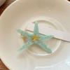 Girl Hairpin Dot Print Starfish Shape Hair Clip Anti-slip Teeth No Damage Hair Pin Summer Ocean Style Versatile Hair Accessory