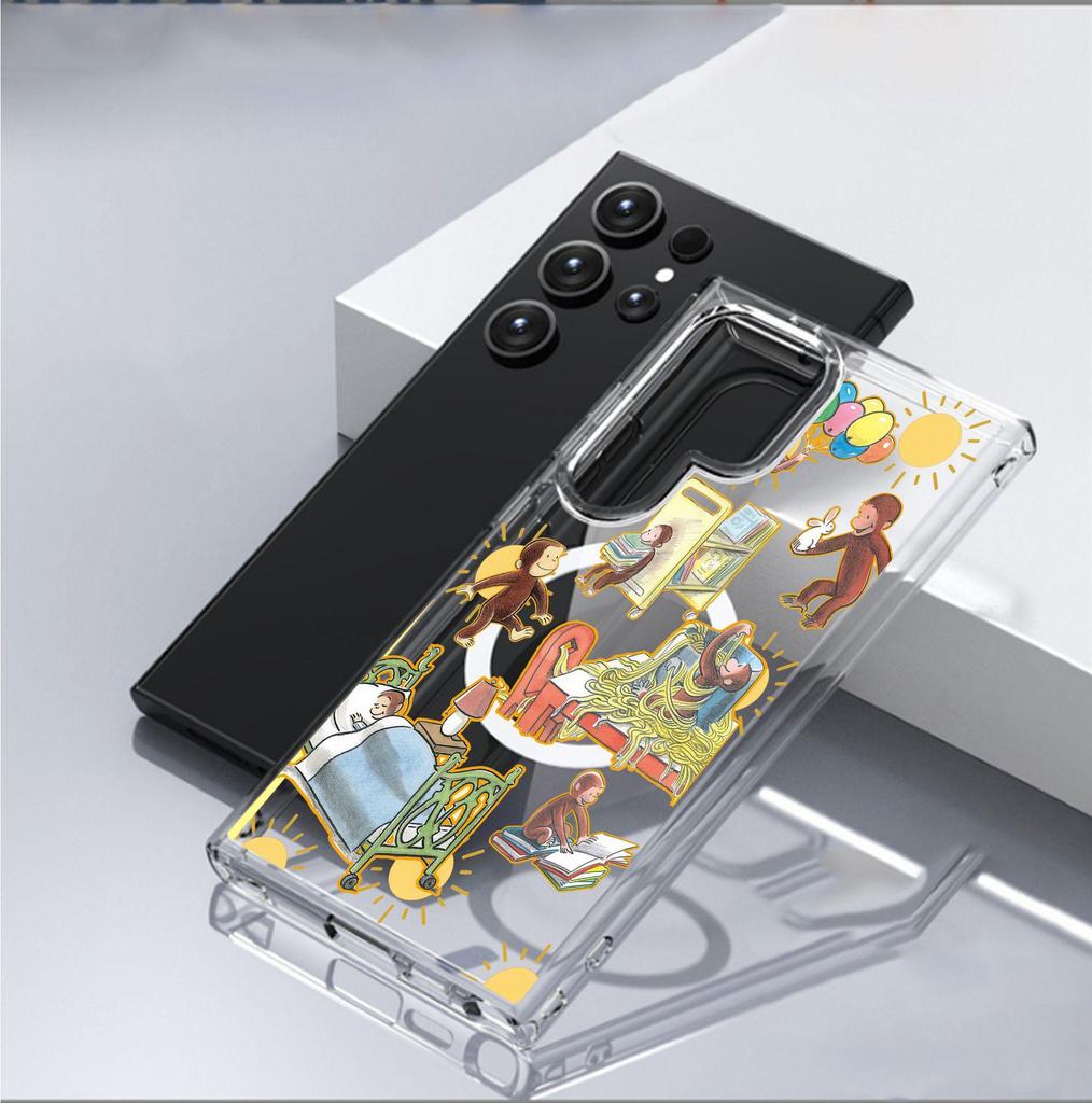 Naughty Monkey Magnetic Transparent Case for iPhone 15/16/17 Pro Max