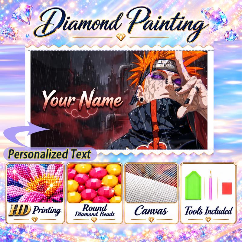 Personalized Pain Naruto Diamond Art Custom Name 5D Diamond Painting Full Drill DIY Craft