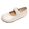 French beautiful flat-soled single shoes women's 2025 new summer with skirts are not tired, Doudou small leather shoes, Mary Jane shoes