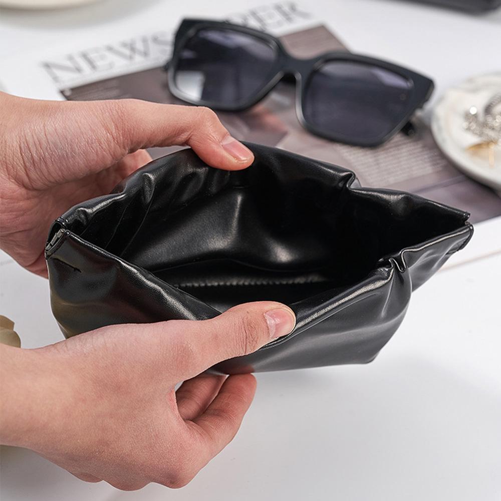 PU Cloud Shape Spring Sheet Glasses Bag Automatic Closing Sunglasses Bag Portable Eyeglasses Storage Protective Cover Wallet