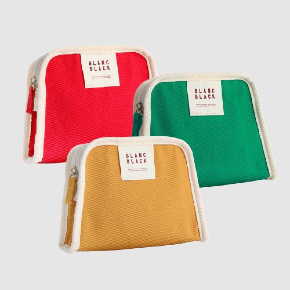 

BLANCBLACK canvas toast cotton multi use cosmetic pouch mustard