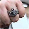 Retro Dark Bat Ring For Men Silver 3 colors Street Punk Gothic Adjustable Ring Handmade Jewelry Biker Accessories Man Gift