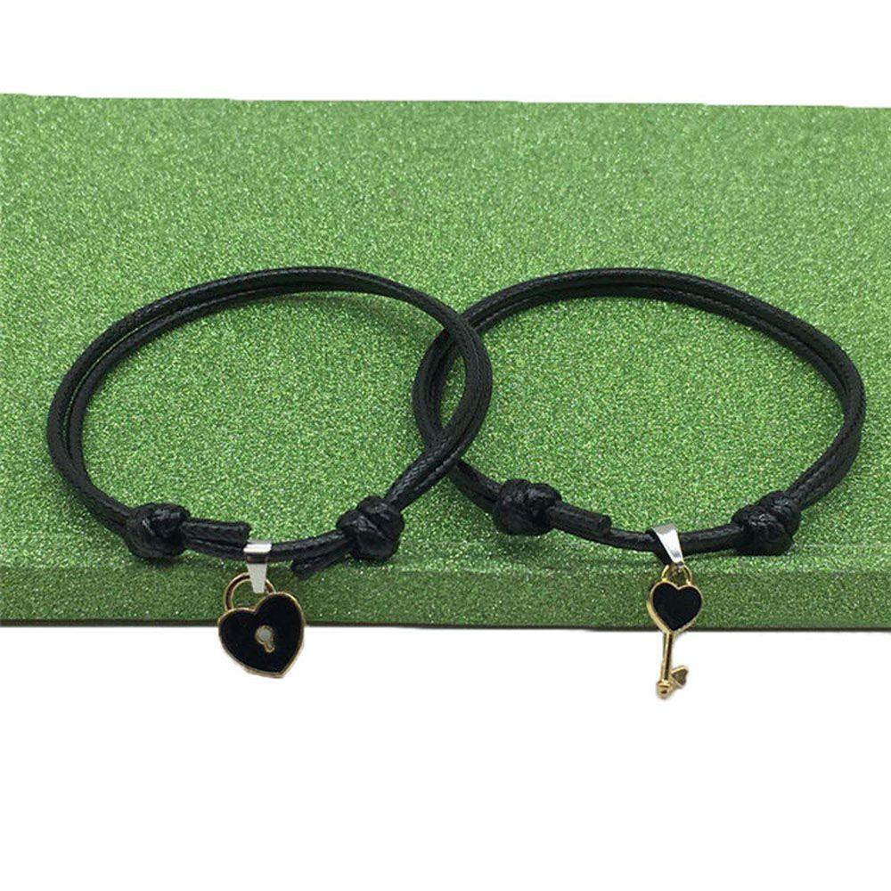 String Adjustable Key Heart Lock Daughter Couple Fashion Accessories Bangles Bracelets Jewelry