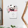 Aquarell-Blumen mit Rotem Panda Schalterplatten-Aufkleber für Schlafzimmer Wohnzimmer Hintergrundwand-Dekor Abnehmbare Folie