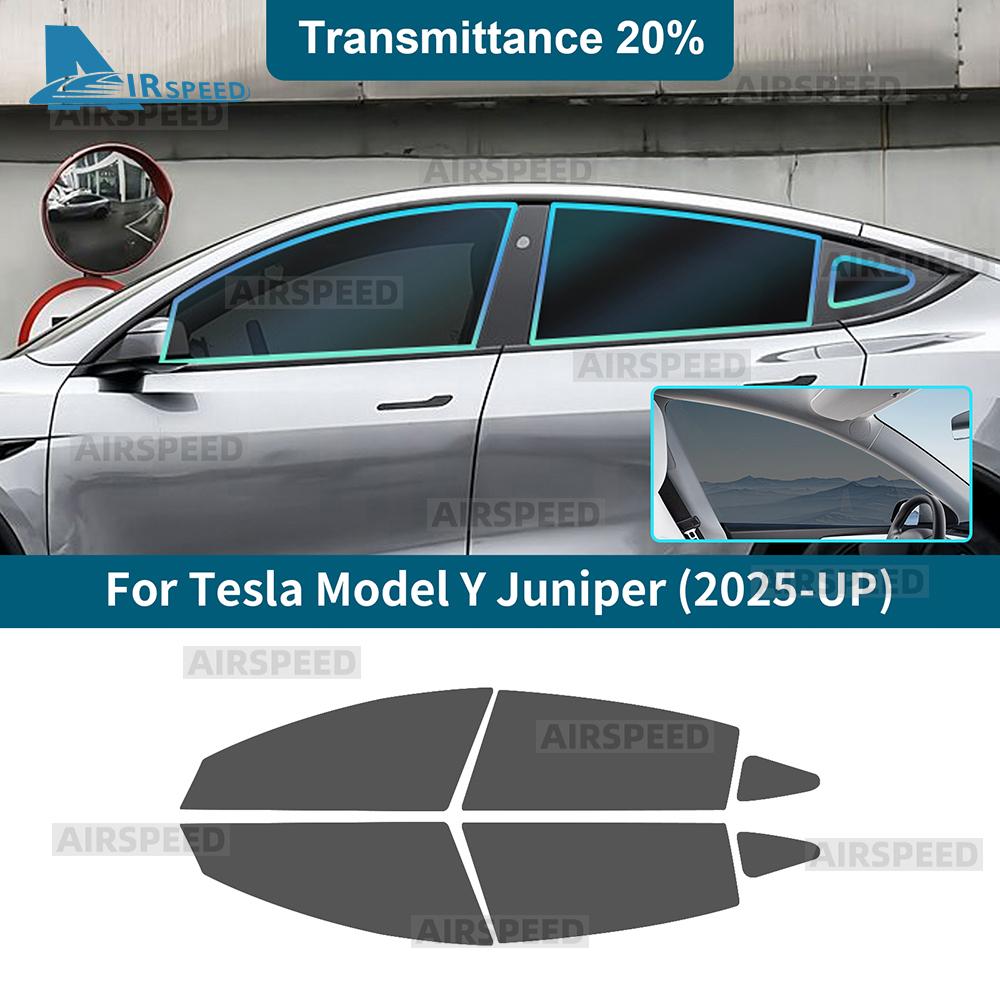 Solar UV Protector Summer Tint Film For Tesla Model Y Juniper 2025 2026-UP Car Front Rear Side Window Ceramics Trim Accessories  yhs9