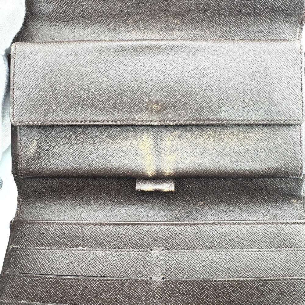LOUIS VUITTON N61215 Trifold Damier leather Porte Tresor International Purse Brown leather unisex Used
