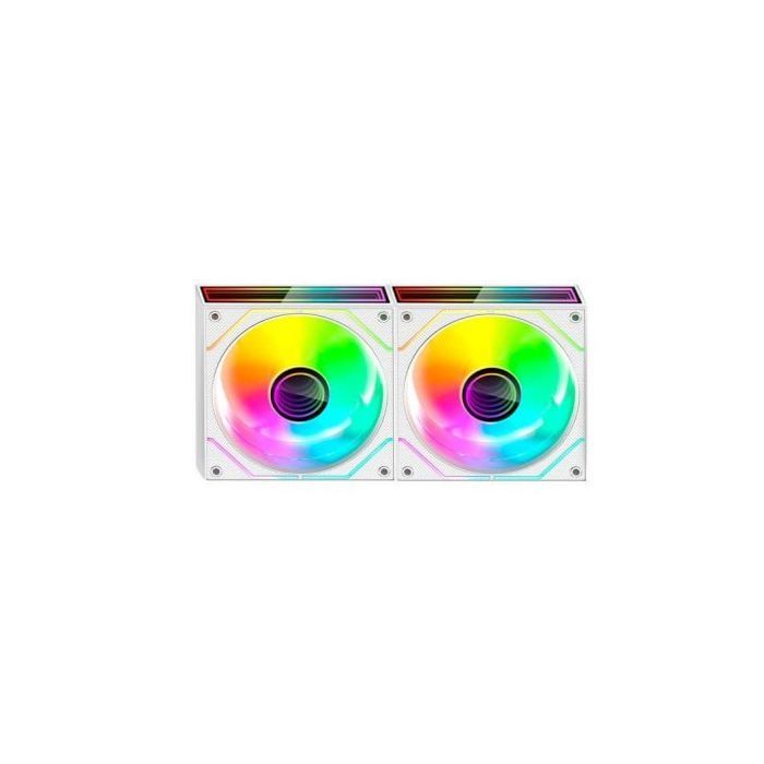 Mars Gaming Mf-3dprox2 Kit 2x Ventiladores Pwm Fdb 120mm Argb Triple Infinity Mirror 360° Blanco