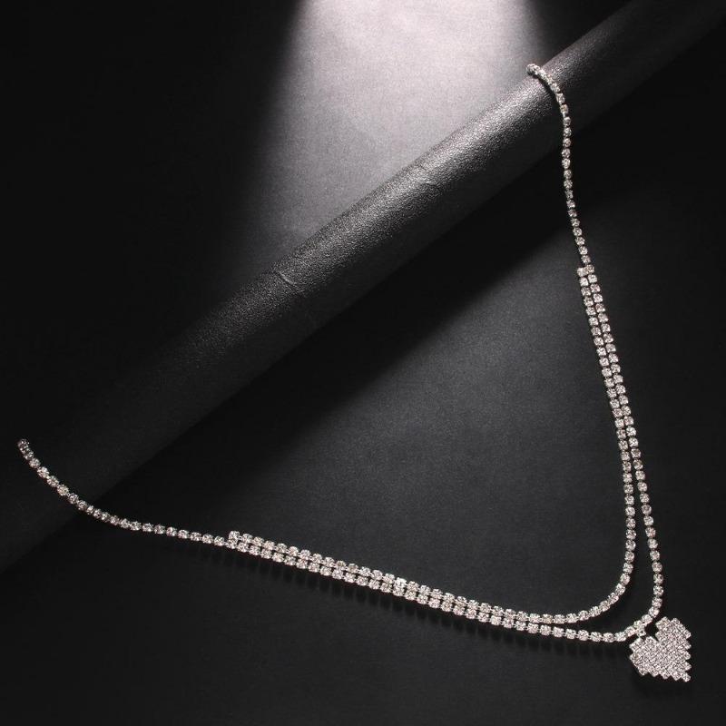 Multi-Layer Love Waist Chain Fashionable Water Drop Rhinestone Body Chain Accessories Chain Chain Decoration Multi-Circle Waist Belt
