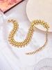European-American Luxe Three-Row Rivet Necklace & Bracelet Set - Durable, Stainless Steel, Trendy Jewelry.