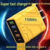 150W Mecha-Style Five-Port Smart Fast Charger with USB+PD