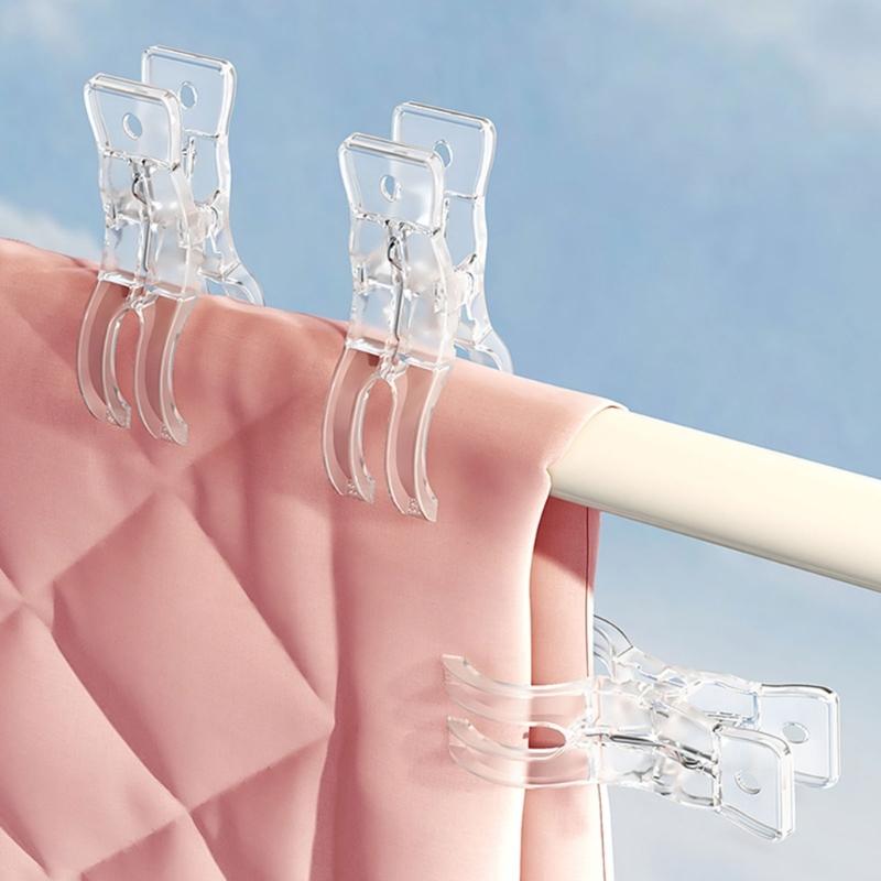 Multifunctional Big Size Plastic Clothes Clips for Securing Bedding and Garments Sturdy Laundry Pegs Ideal for Home Outdoor Use.