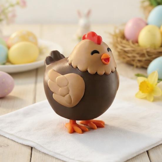 Schokoladen-Ei-Legende-Hühnchen Süßigkeiten-Spender Maschine 3D-gedruckt Niedliches Tier Süßigkeiten-Spender Schreibtisch-Dekoration für Osterkorb-Füller Party-Mitgebsel