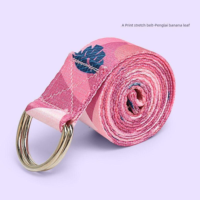 

Na Goood Yoga Stretch Band Shoulder and Neck Fitness Dance Back Sports Professional Iyangge Rope Stretch Band Non-Elastic Penglai banana leaf-Print stretch belt