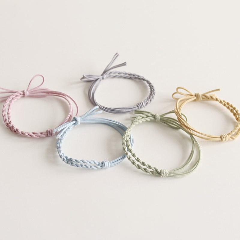 Hand-Woven Bow Head Rope Female Simple Temperament Elegant Hair Tie Gift For Girlfriends