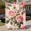 1PC Rose LaceOutdoor Flannel Blanket - Soft Plush Decor for Picnics, Camping, Bedroom, Playroom, Office, or Lunch Break 1337A