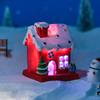 Diy Christmas House Ornaments Simulation Miniature Handicraft With Lights For Xmas Holiday Party Decor