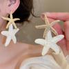 Elegant Starfish Ear Pendant Raffia Grass Star Dangle Earrings Starfish Earrings  Summer