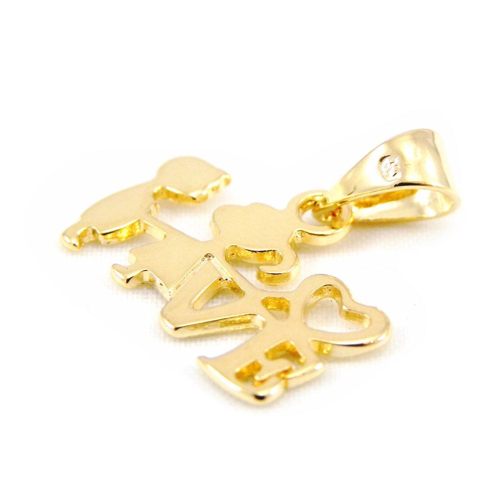 Les Trésors De Lily [G1689] - Gold Plated Pendant 'The Kiss'