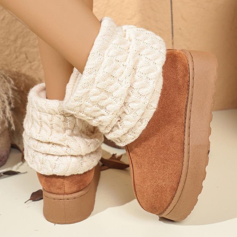 Fashion Snow Boots Women 2025 Winter New All-match Velvet Thickened Warm Waterproof Non-slip Fashion Platform Trifle